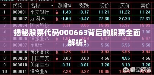 揭秘股票代碼000663背后的股票全面解析！