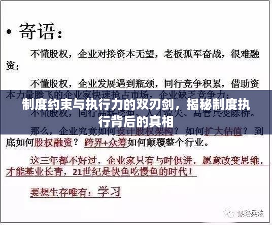 制度約束與執(zhí)行力的雙刃劍，揭秘制度執(zhí)行背后的真相