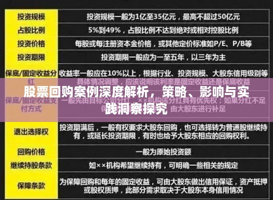 股票回購案例深度解析，策略、影響與實踐洞察探究