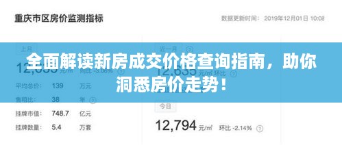全面解讀新房成交價格查詢指南，助你洞悉房價走勢！