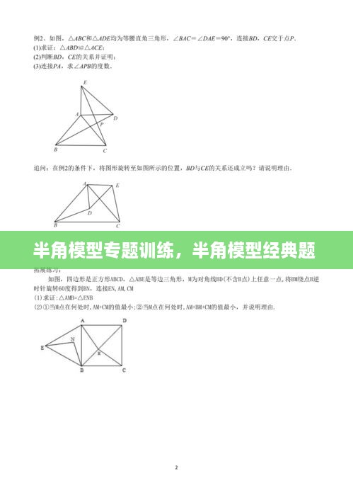半角模型專題訓練，半角模型經典題 