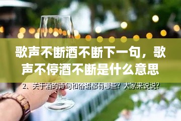 歌聲不斷酒不斷下一句，歌聲不停酒不斷是什么意思 