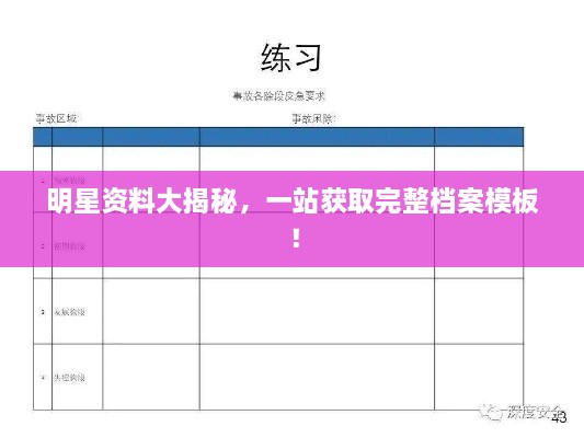 明星資料大揭秘，一站獲取完整檔案模板！