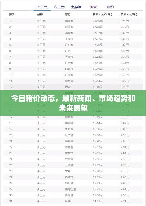 今日豬價(jià)動(dòng)態(tài)，最新新聞、市場(chǎng)趨勢(shì)和未來(lái)展望