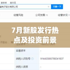 7月新股發(fā)行熱點(diǎn)及投資前景深度解析，上市股票一覽