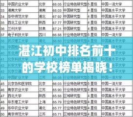 湛江初中排名前十的學(xué)校榜單揭曉！