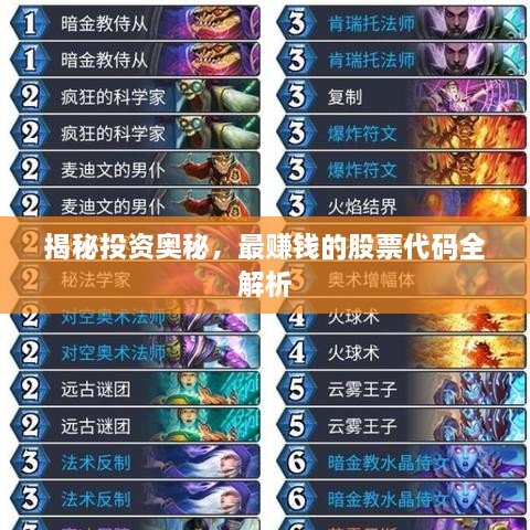 揭秘投資奧秘，最賺錢的股票代碼全解析