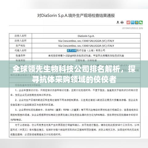 全球領(lǐng)先生物科技公司排名解析，探尋抗體采購(gòu)領(lǐng)域的佼佼者