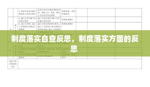 制度落實自查反思，制度落實方面的反思 