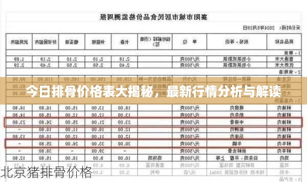 今日排骨價格表大揭秘，最新行情分析與解讀
