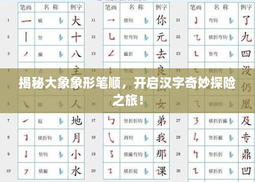 揭秘大象象形筆順，開啟漢字奇妙探險(xiǎn)之旅！