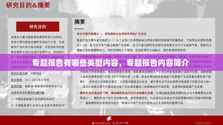 專題報告有哪些類型內容，專題報告內容簡介 