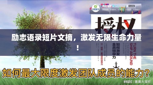 勵志語錄短片文摘，激發(fā)無限生命力量！