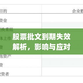 股票批文到期失效解析，影響與應(yīng)對(duì)策略