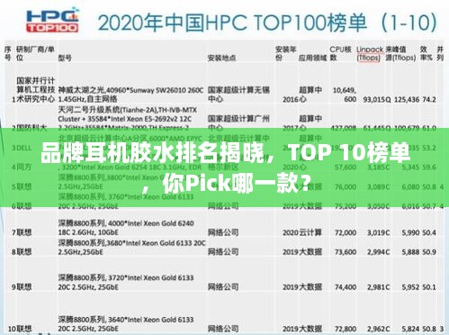 品牌耳機(jī)膠水排名揭曉，TOP 10榜單，你Pick哪一款？