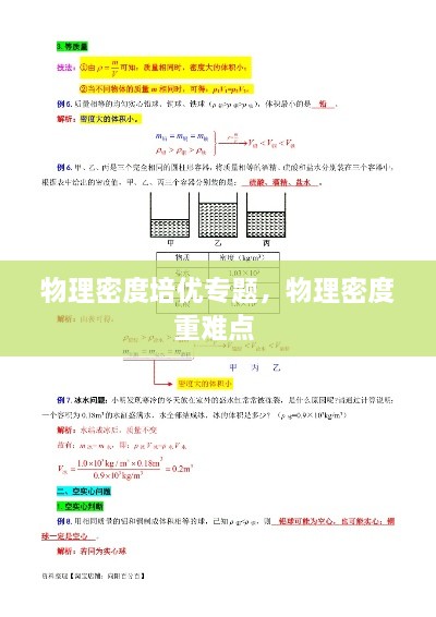 物理密度培優(yōu)專題，物理密度重難點 