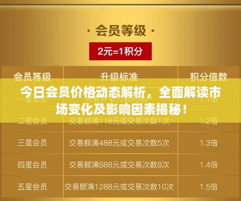 今日會(huì)員價(jià)格動(dòng)態(tài)解析，全面解讀市場(chǎng)變化及影響因素揭秘！