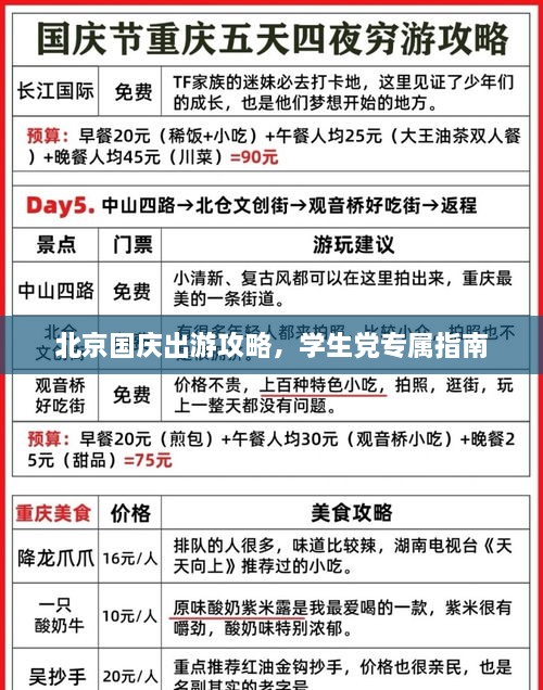 北京國慶出游攻略，學生黨專屬指南