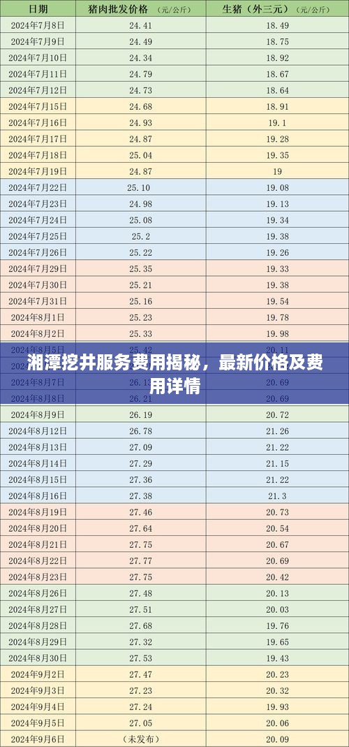 湘潭挖井服務(wù)費用揭秘，最新價格及費用詳情