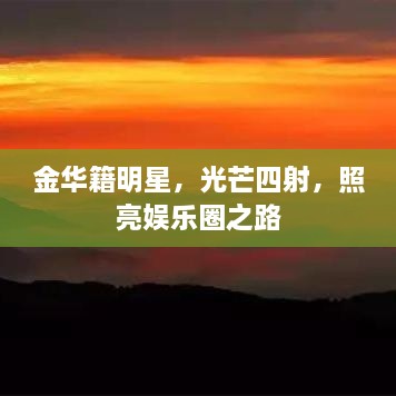 金華籍明星，光芒四射，照亮娛樂圈之路